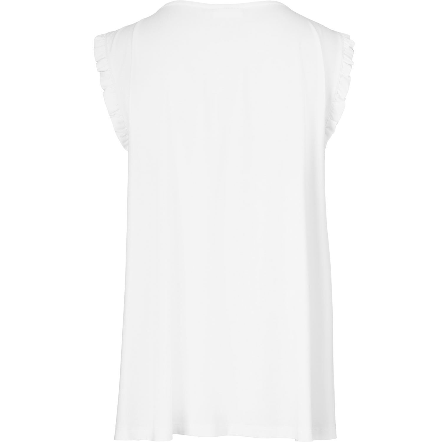 Viskose-Top mit V-Ausschnitt und R&uuml;schen, White