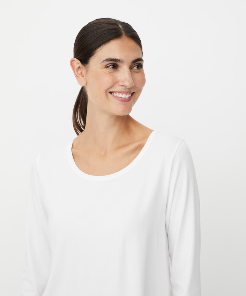 Shirt Mit Rundem Hals, White