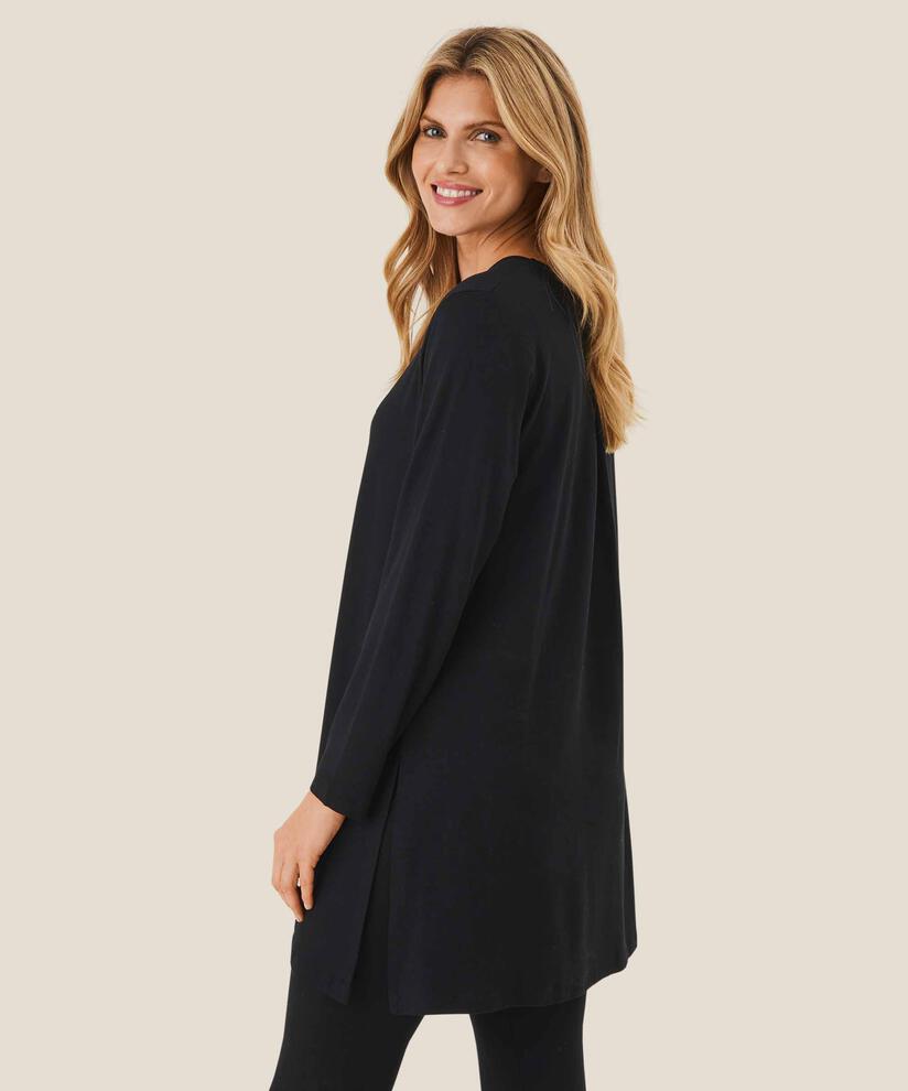JERSEY-Tunika mit langen Ärmeln, Black