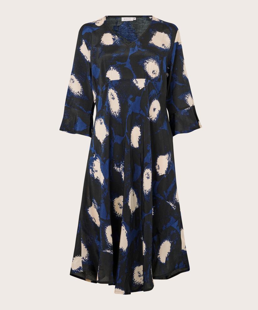 Viskosekleid Mit Trompetenärmeln, Maritime Blue