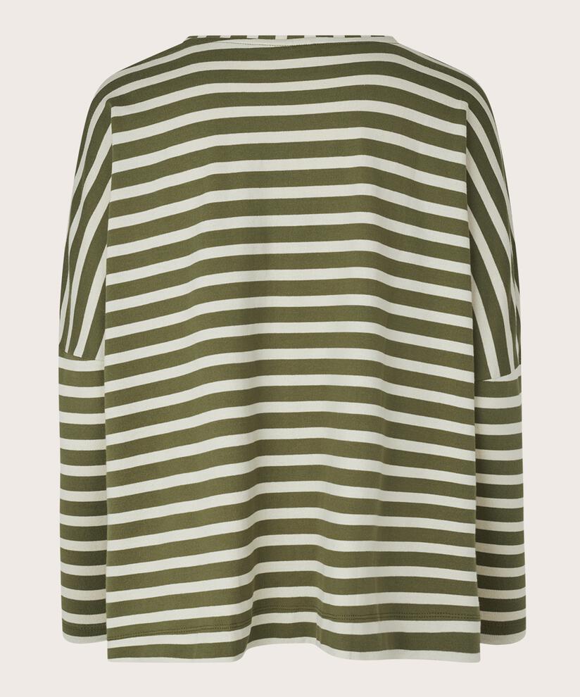 Oversize Jersey-top Mit Schmalen Ärmeln, D. Lichen Green