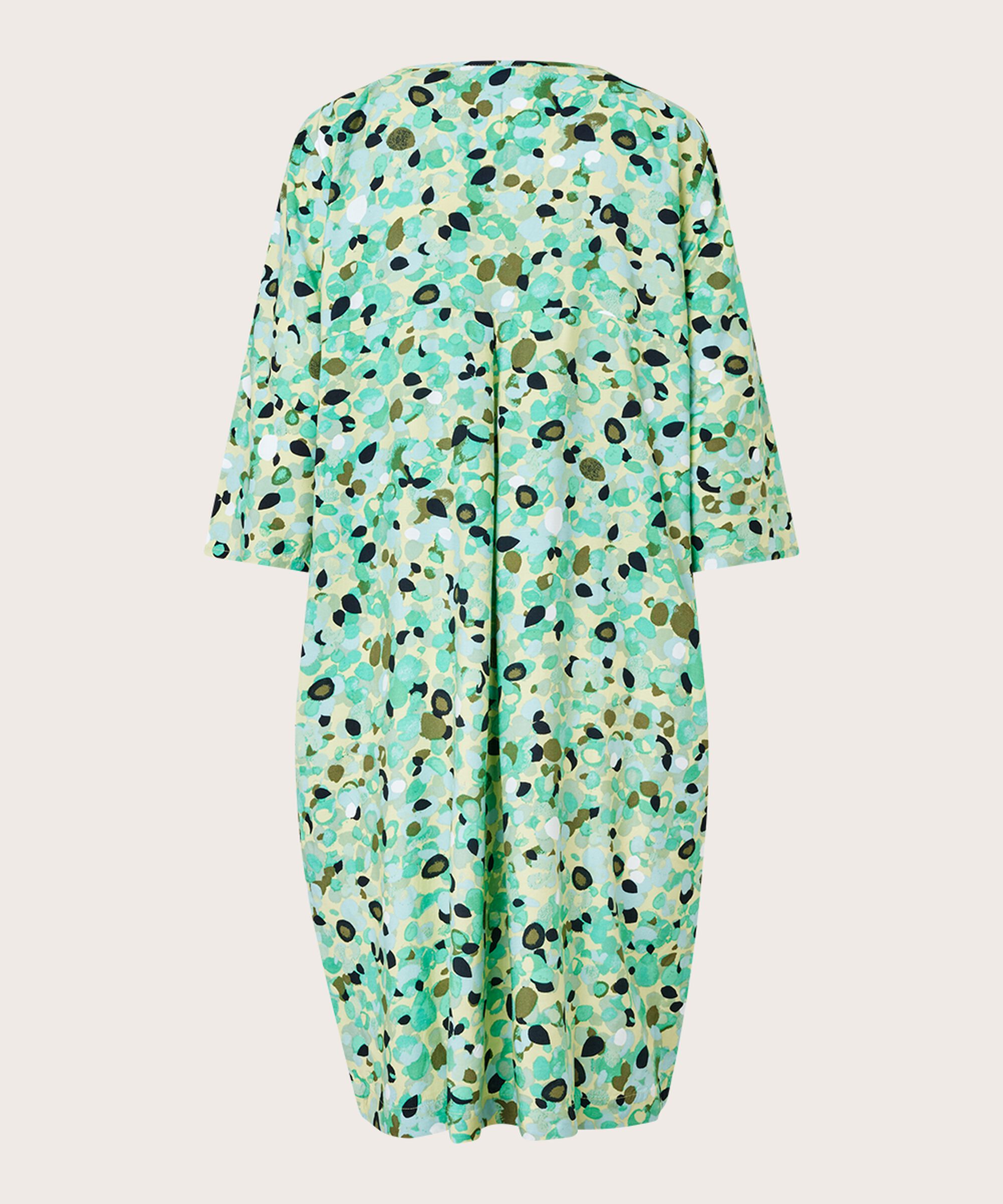 Viskosekleid mit V-Ausschnitt und Eingrifftaschen, Winter Green