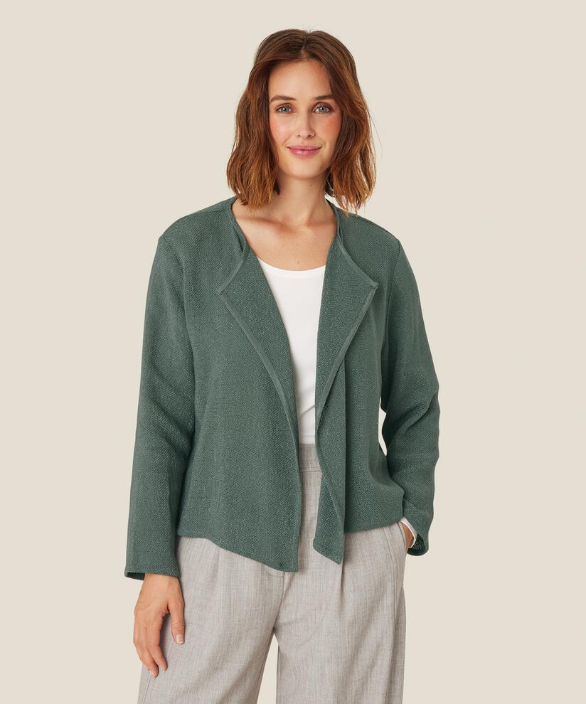 Kurze Jacke Aus Bouclé, Balsam Green