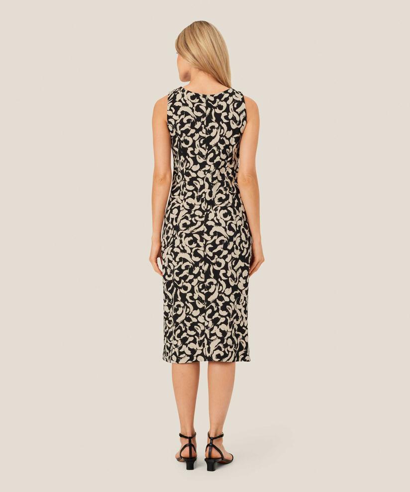 Tailliertes Jerseykleid ohne Ärmel, Black