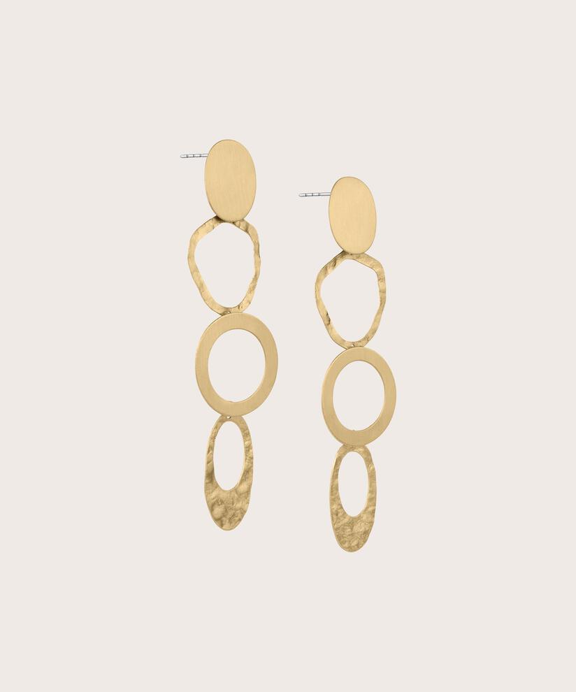 vergoldete, skulpturale Ohrringe, Gold