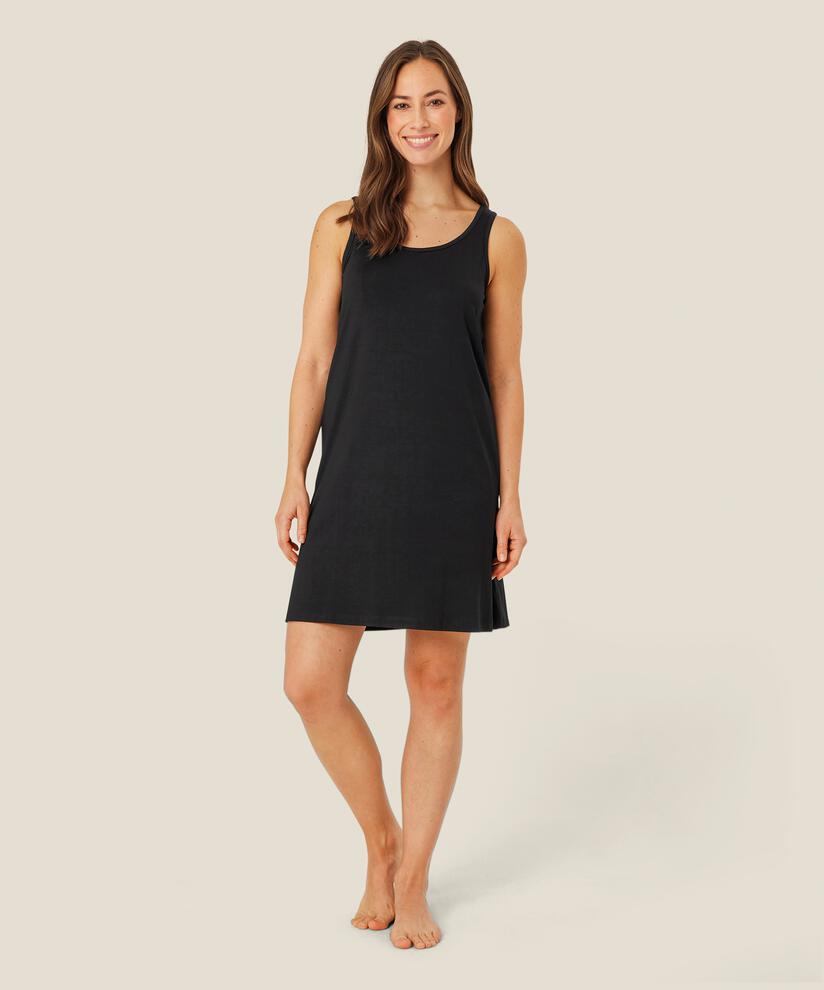 Unterkleid aus Jersey mit Rundhalsausschnitt, Black