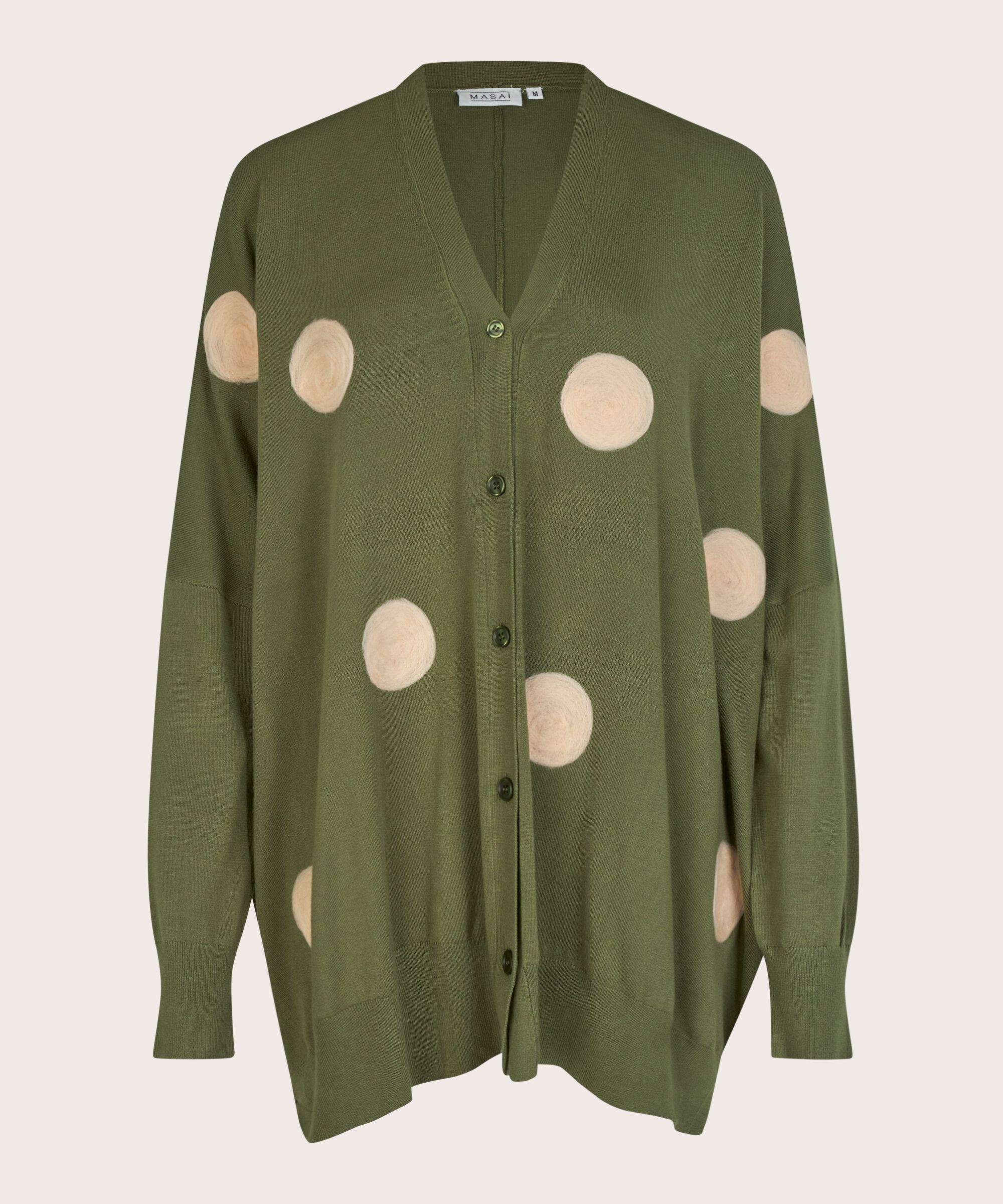 Feinstrick-Cardigan mit eingewebten Punkten, Loden Green