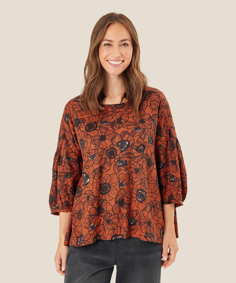 Viskosebluse mit Bindebändern auf der Rückseite, Picante