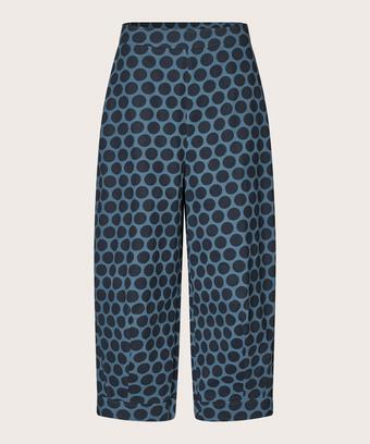 verkürzte Cordhose mit Gummizug hinten, Navy Blazer